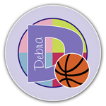 Name Doodles - Personalized Melamine Plates (Sporty Basketball Lilac) (SBKB-P13)